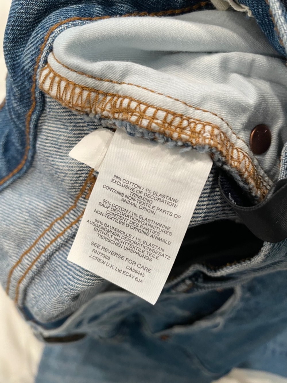 Madewell Distressed Light Blue Straight-Leg Jeans Size 27 with Frayed Hem - Picture 8 of 9